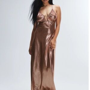 Savage X Fenty Metallic Dress in Bronze